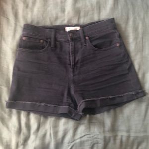 Madewell black denim shorts